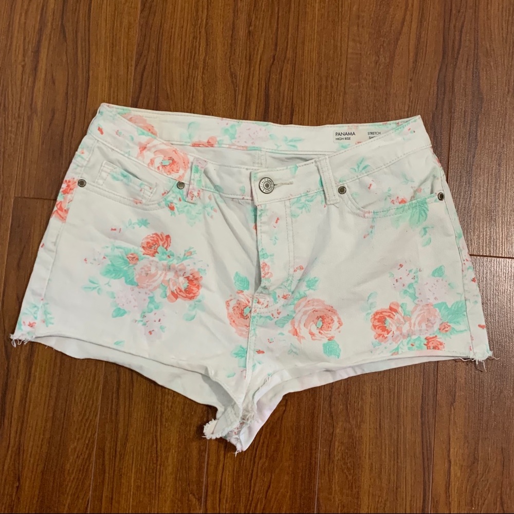BUFFALO floral high rise denim shorts